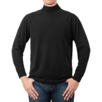 man i svart långärmad t-shirt mockup cutout, png-fil png