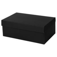 Black packaging box mockup cutout, Png file