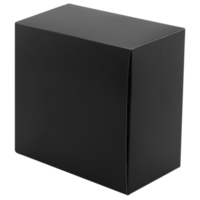 Black packaging box mockup cutout, Png file