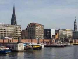 the city of Hamburg at the river elbe photo