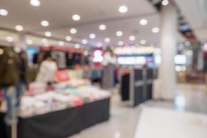 Abstract blur defocused shopping mall interior background photo