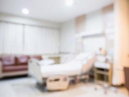 Abstract blur Hospital Room interior with medical bed for background photo