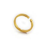 Irregular adjustable rotating golden ring isolated on white background photo