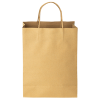 Cardboard shopping bag mockup cutout, Png file