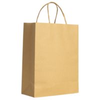 Cardboard shopping bag mockup cutout, Png file