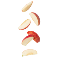 Falling sliced red apple cutout, Png file