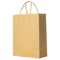 Cardboard shopping bag mockup cutout, Png file