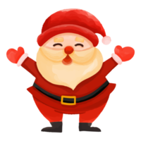 acuarela santa claus, decoración navideña pintada a mano png