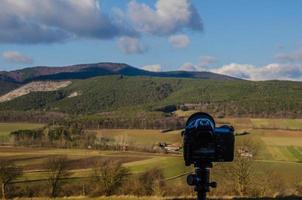 camera and landscape photo