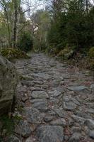 sendero en madriu perafita claror valle en andorra, sitio del patrimonio mundial de la unesco foto