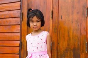 Girl with antique doors photo