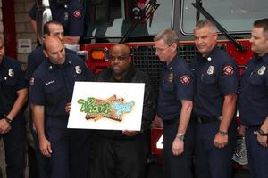 LOS ANGELES, JUN 8 - Cee Lo Green with Sierra Madra Firefighters at the Duracell, Power Those Who Protect Us Event at Sierra Madre Fire Department on June 8, 2011 in Sierra Madre, CA photo