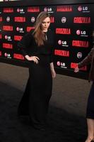 LOS ANGELES, MAY 8 - Elizabeth Olsen at the Godzilla Premiere at Dolby Theater on May 8, 2014 in Los Angeles, CA photo