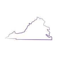 Virginia map illustrated vector