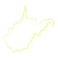 West Virginia map illustrated vector