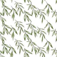 Seamless pattern with green leaves vector