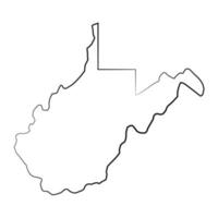 West Virginia map illustrated vector