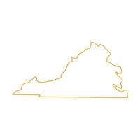 Virginia map illustrated vector