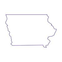 Iowa map on white background vector