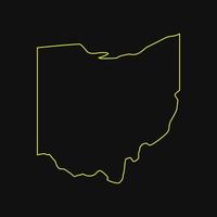 Ohio map illustrated vector