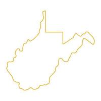 West Virginia map illustrated vector