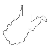 West Virginia map illustrated vector