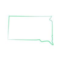 South Dakota map illustrated vector