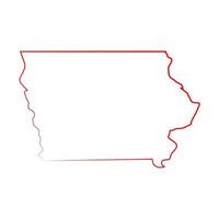 Iowa map on white background vector