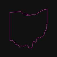 Ohio map illustrated vector