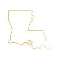 Mapa de Louisiana sobre fondo blanco. vector