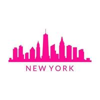 New york skyline on white background vector