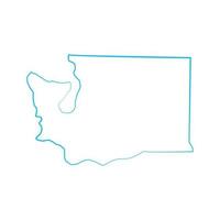 Washington map illustrated vector