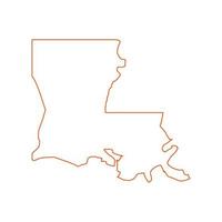 Mapa de Louisiana sobre fondo blanco. vector