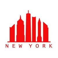 New york skyline on white background vector