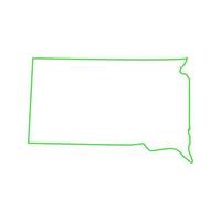 South Dakota map illustrated vector