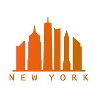 New york skyline on white background vector