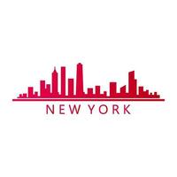 New york skyline on white background vector