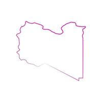 libia mapa sobre fondo blanco vector