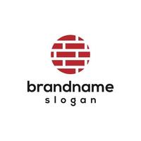 Vector graphic of brick logo design template