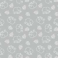 Cartoon elephant seamless repeat pattern vector