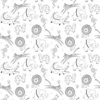 Animals repeat seamless pattern print vector