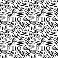 Cartoon zebra seamless repeat pattern vector