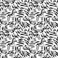 Cartoon zebra seamless repeat pattern vector