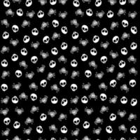 Cute skull and spider seamless repeat pattern vector