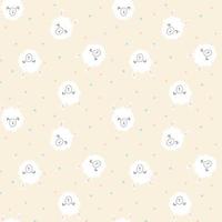 Cartoon alpaca seamless repeat pattern vector