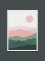 Abstract mountain painting, Abstract background, Premium Vector