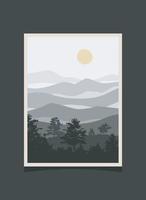 Abstract mountain painting, Abstract background, Premium Vector