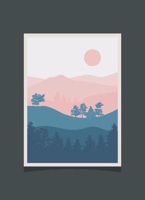 Abstract mountain painting, Abstract background, Premium Vector
