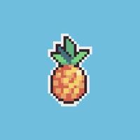 Fully editable pixel art vector illustration pineapple for game development, graphic design, poster and art.