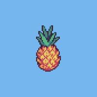 Fully editable pixel art vector illustration pineapple for game development, graphic design, poster and art.